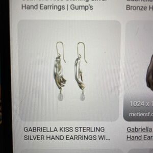 Gabriella Kiss Sterling Silver Hand Earrings with Crystal Drops